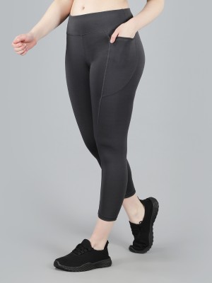 Cosvos Solid Women Grey Tights