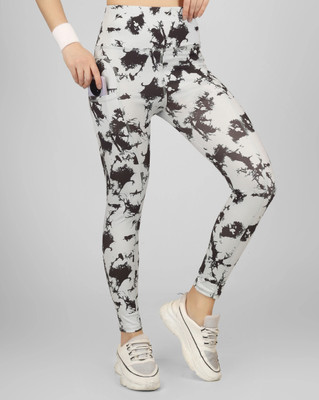 BEYOGINI Printed Women Grey, Black Tights