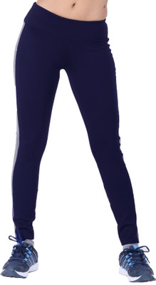 Laasa Sports Solid Women Blue Tights