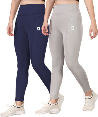 Kashikey creation Solid Women Blue, Grey Tights