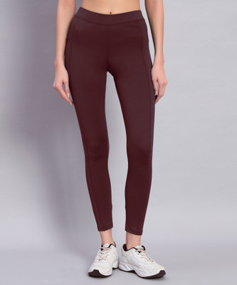 Chicaria Solid Women Maroon Tights