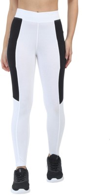 BELORE SLIMS Color Block Women White Tights