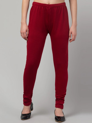 Trend Level Solid Women Maroon Tights