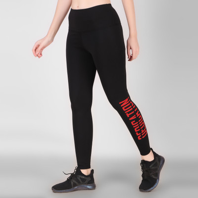 HerAthletics Printed Women Black, Red Tights