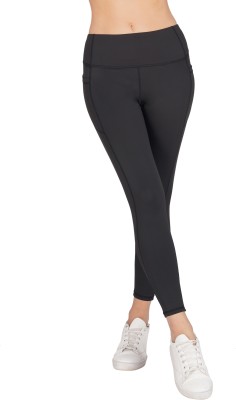 TOMKOT Solid Women Black Tights