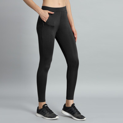 Adrenex by Flipkart Solid Women Black Tights