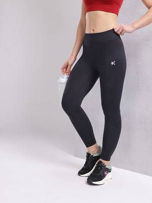 HRX by Hrithik Roshan Solid Women Dark Blue Tights