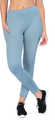 TECHNOSPORT Solid Women Light Green, Green Tights