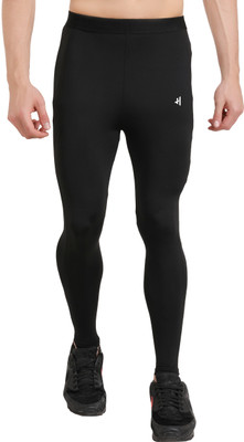 TRAIN HARD EVERYDAY Solid Men Black Tights