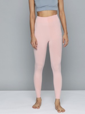 HRX by Hrithik Roshan Solid Women Pink Tights