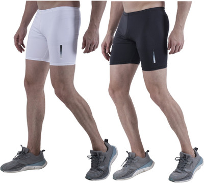 TroopLine Solid Men White, Grey Tights