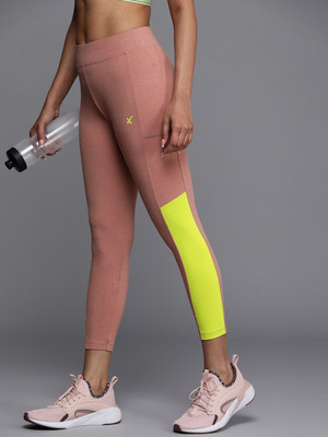 HRX by Hrithik Roshan Solid Women Brown Tights