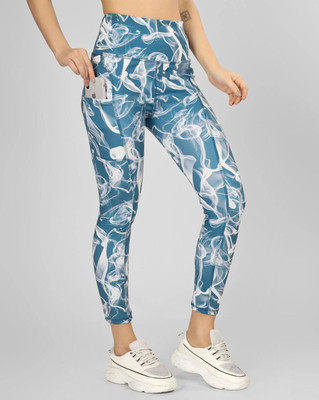 BEYOGINI Printed Women Blue Tights