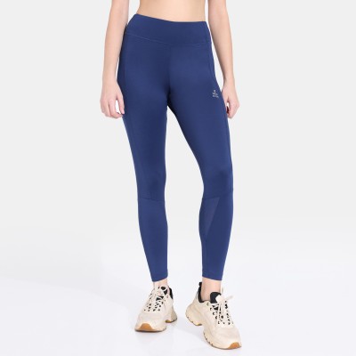 Zelocity by Zivame Solid Women Blue Tights