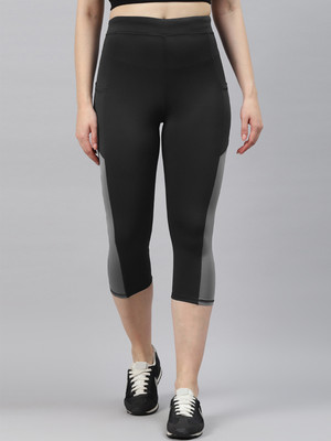 BLINKIN Color Block Women Black, Grey Tights