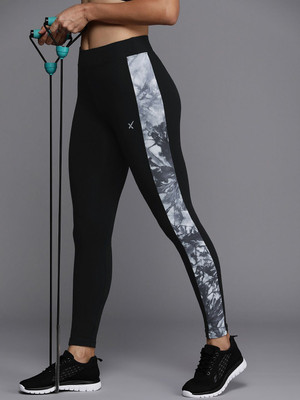 HRX by Hrithik Roshan Solid Women Black Tights