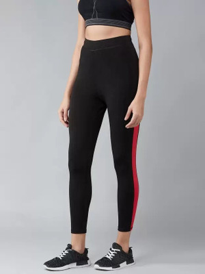 KGN HUB Color Block Women Black Tights