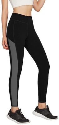 Jyoti Collection Color Block Women Black, Grey Tights