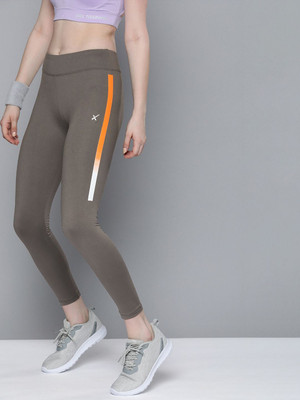 HRX by Hrithik Roshan Solid Women Grey Tights