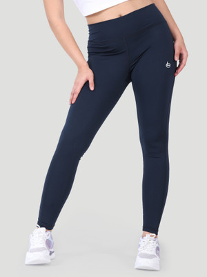 Woomfox Solid Women Dark Blue Tights