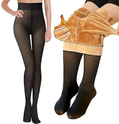 CABRRR Solid Women Black Tights