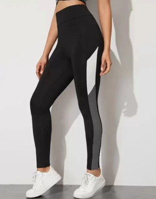 Asjeggings Color Block Women White, Black Tights