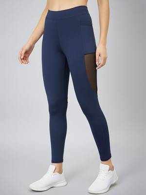 BLINKIN Solid Women Dark Blue Tights