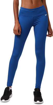 REEBOK Solid Women Blue Tights