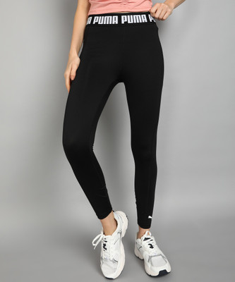 PUMA Solid Women Black Tights
