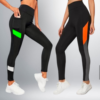 Earth joy Solid Women Black Tights