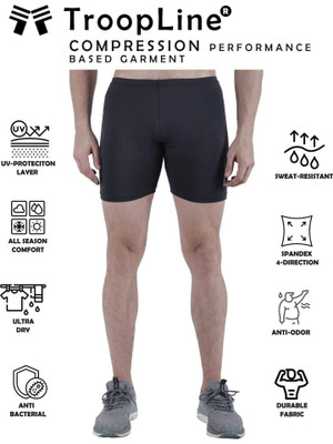TroopLine Solid Men Grey Tights