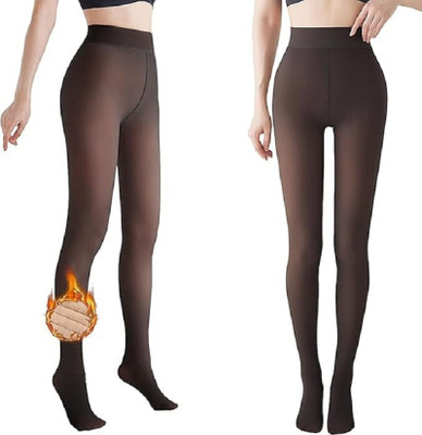 CABRRR Solid Women Black Tights