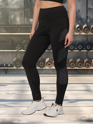 UNICUS APPAREL Color Block Women Black Tights