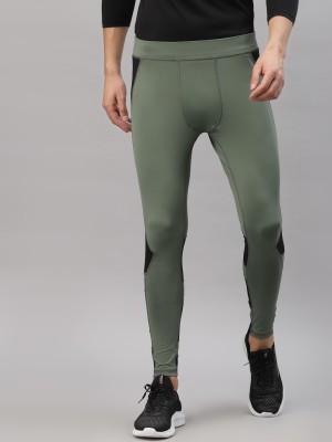 JUMP USA Color Block Men Green Tights