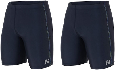 NINQ Solid, Printed Men Dark Blue Tights