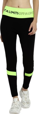 OFF LIMITS Color Block Women Black Tights