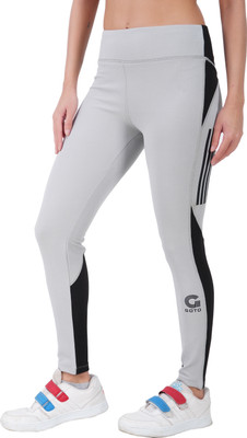 GOTO Color Block Women Grey Tights