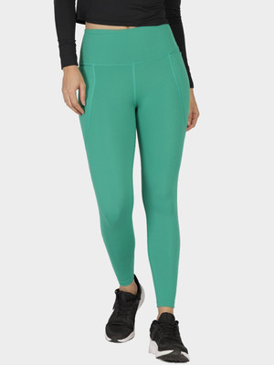 BlissClub Solid Women Green Tights