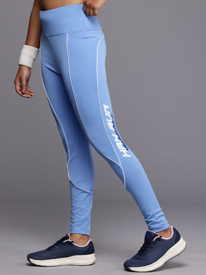 HRX by Hrithik Roshan Solid Women Blue Tights
