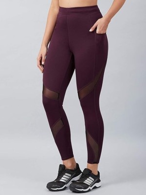 PEZOZ Solid Women Maroon Tights