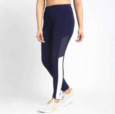 KGN HUB Color Block Women Dark Blue, White Tights