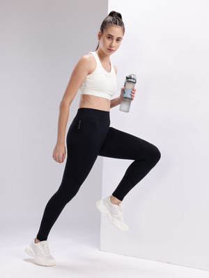 HRX by Hrithik Roshan Solid Women Black Tights