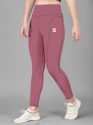 POOJARAN Solid Women Pink Tights