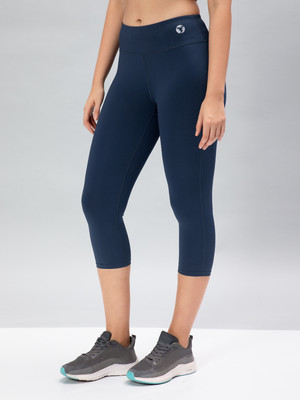 TECHNOSPORT Solid Women Dark Blue Tights