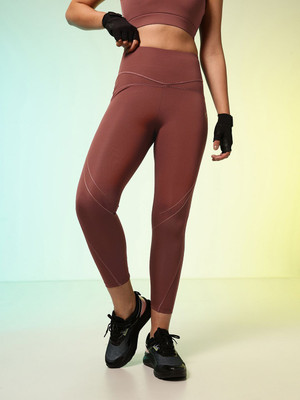 HRX by Hrithik Roshan Solid Women Red Tights