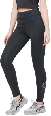 Laasa Sports Solid Women Black Tights