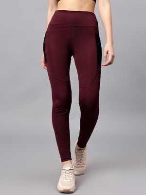 Cosvos Solid Women Maroon Tights