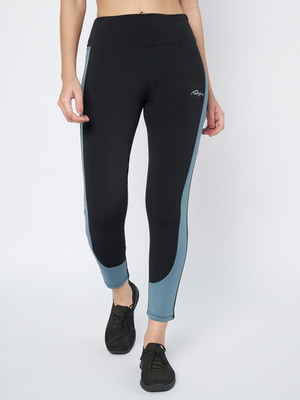 Waylene Color Block Women Black, Blue Tights