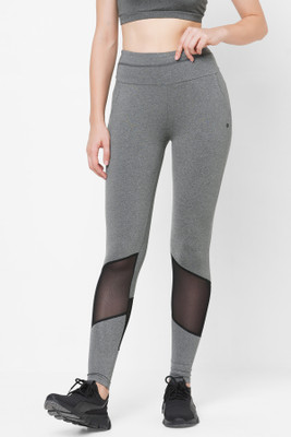 Laasa Sports Solid Women Grey Tights