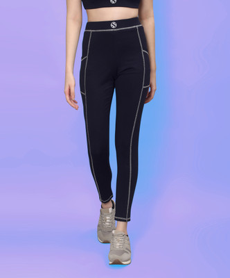 SAKARMAA Solid Women Blue Tights